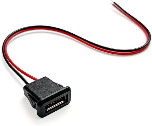 مقبس طاقة أنثى 2Pin USB 2.0، موصل منفذ شحن مع كابل للإصلاح بنفسك [عبوتان] in Kuwait