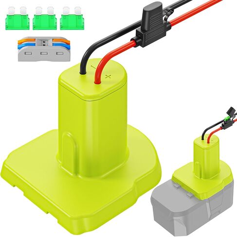 Power Wheel Adapter for Ridgid AEG 18V Hyper li-ion Battery with Fuse & Wire terminals, Power Connector for Rc Car, 14 Gauge Robotics, Rc Truck, DIY use, Work for Rigid L1815R B1820R L1830R Battery in Saudi Arabia