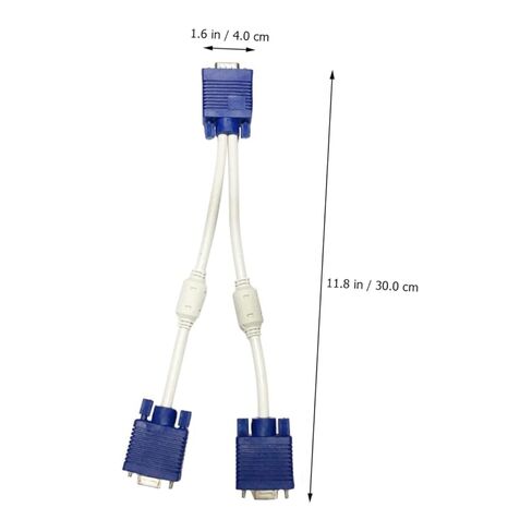 Garneck 2PCS Vga Splitter Adapter Cable Male to Dual Female Video Converter for Dual Monitor Display Flexible Abs Coated Cord with Thickened Wire and Magnetic Rings for Tv Computer in Saudi Arabia