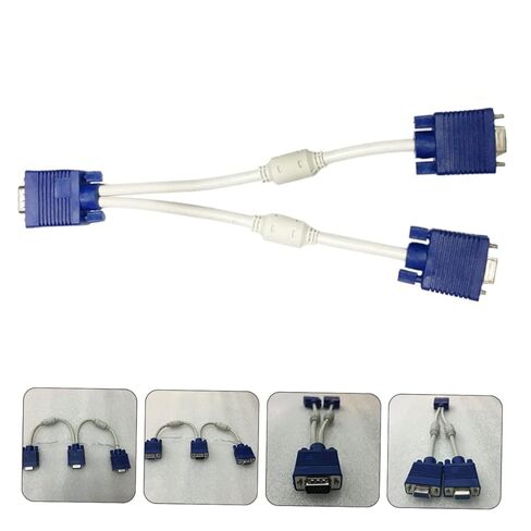 Garneck 2PCS Vga Splitter Adapter Cable Male to Dual Female Video Converter for Dual Monitor Display Flexible Abs Coated Cord with Thickened Wire and Magnetic Rings for Tv Computer in Saudi Arabia