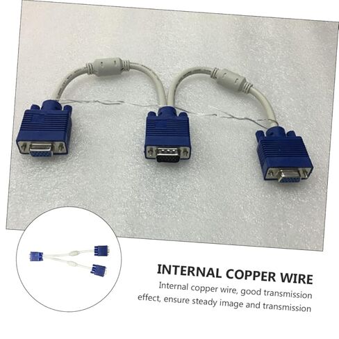 Garneck 2PCS Vga Splitter Adapter Cable Male to Dual Female Video Converter for Dual Monitor Display Flexible Abs Coated Cord with Thickened Wire and Magnetic Rings for Tv Computer in Saudi Arabia