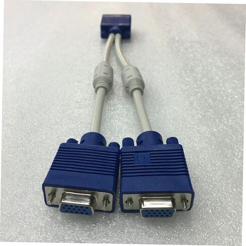 Garneck 2PCS Vga Splitter Adapter Cable Male to Dual Female Video Converter for Dual Monitor Display Flexible Abs Coated Cord with Thickened Wire and Magnetic Rings for Tv Computer in Saudi Arabia