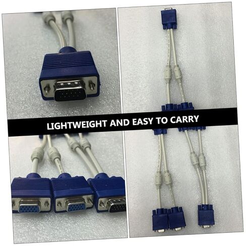 Garneck 2PCS Vga Splitter Adapter Cable Male to Dual Female Video Converter for Dual Monitor Display Flexible Abs Coated Cord with Thickened Wire and Magnetic Rings for Tv Computer in Saudi Arabia
