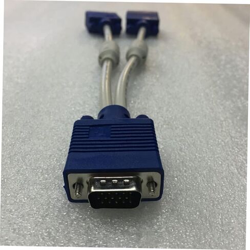 Operitacx 2 قطعة كابل محول مقسم فيديو Vga مزدوج دبوس ذكر إلى سلك جهاز عرض مزدوج أنثى مع سلك سميك وحلقات مغناطيسية لنقل البيانات بشكل ثابت in Kuwait