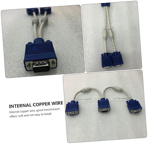 DOITOOL 2 قطعة كابل مقسم VGA ذكر إلى أنثى مزدوج محول فيديو لشاشة عرض مزدوجة مكبر صوت متين موصل شاشة الكمبيوتر in Kuwait