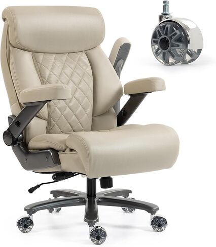 DYHOME 700LBS كرسي مكتب عالي التحمل مع مسند ذراع 4D، كرسي مكتب كبير وطويل، كرسي كمبيوتر مريح مع وسادة هوائية لدعم أسفل الظهر، وسادة مقعد أكثر سمكًا، كراسي مكتب مريحة من البولي يوريثان، أسود in Kuwait