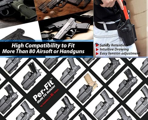 Gun Holster Compatible with S&W M&P 9mm 40 SD9 VE, SD40 VE, Glock 19/17/21/43X/23/44/45/48, Sig P365X/P365XL/P320, Springfield Hellcat Pro, Beretta 92FS, Taurus G3/TX22, 1911 in Saudi Arabia