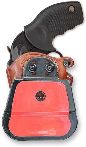 Masc Premium Leather OWB Paddle Holster مفتوح من الأعلى يناسب Taurus 605 Poly Protector .357 Mag 2 "برميل، رسم باليد اليمنى، بني #1421# in Kuwait