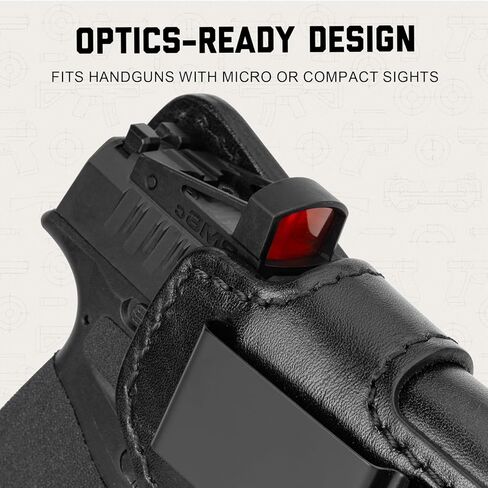 حافظة جلدية فاخرة IWB لـ Taurus G3C/G2C/G2S/G2 PT111/PT140/G3C Toro/TX22 مدمجة، حافظة حمل مخفية جاهزة للبصر، مشبك فولاذي يناسب حزام 1.75 بوصة، حزام خصر داخلي، أسود، اليد اليمنى/اليسرى in Kuwait