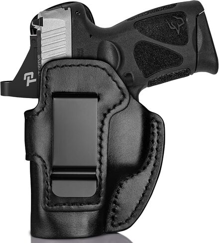 حافظة جلدية فاخرة IWB لـ Taurus G3C/G2C/G2S/G2 PT111/PT140/G3C Toro/TX22 مدمجة، حافظة حمل مخفية جاهزة للبصر، مشبك فولاذي يناسب حزام 1.75 بوصة، حزام خصر داخلي، أسود، اليد اليمنى/اليسرى in Kuwait