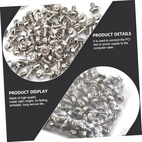 100pcs Pci Slot Mounting Screws Silver 6#-32 X 6mm Computer Case Fastener Replacement Screws for Power Supply and PC Maintenance in Saudi Arabia