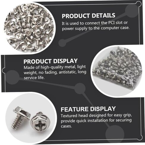 100pcs Pci Slot Mounting Screws Silver 6#-32 X 6mm Computer Case Fastener Replacement Screws for Power Supply and PC Maintenance in Saudi Arabia
