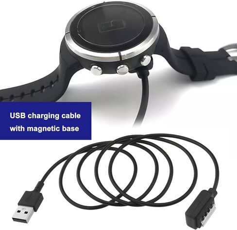 Create idea 2PCS 1m Magnetic Connector USB Charging Cable Compatible with Suunto 9 Spartan EON Core Ultra HR 9 Bar D5 Smart Watch - Black in Saudi Arabia