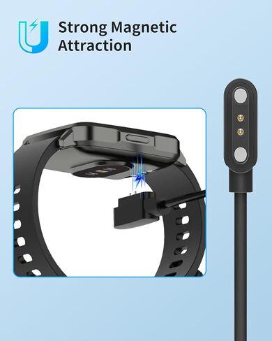 Smart Watch Charger for PODOEIL 2 Pin 2Ft/60cm USB Portable Magnetic Charging Cable Cord for PODOEIL in Saudi Arabia