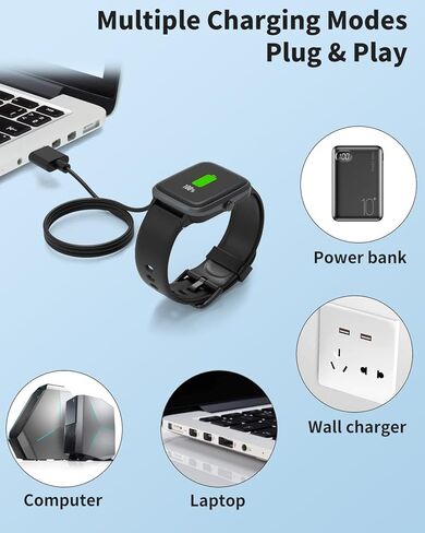 Smart Watch Charger for PODOEIL 2 Pin 2Ft/60cm USB Portable Magnetic Charging Cable Cord for PODOEIL in Saudi Arabia
