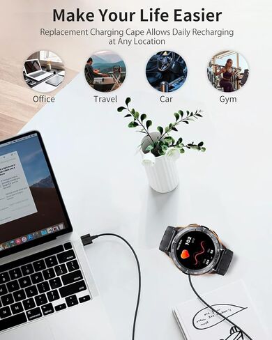 Smart Watch Charger for PODOEIL 2 Pin 2Ft/60cm USB Portable Magnetic Charging Cable Cord for PODOEIL in Saudi Arabia