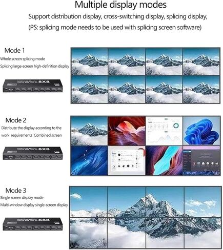 HDMI مصفوفة التبديل 8 × 8 4K المتفجرة HDMI2.0 موزع مصفوفة 8 في 8 خارج مصفوفة فيديو التبديل الفاصل HD 4K @ 60 هرتز دعم RS232 EDID IR التحكم عن بعد HDR 18 جيجابت في الثانية 3D 3.5 ملم صوت ستيريو بلو راي DVD et in Kuwait