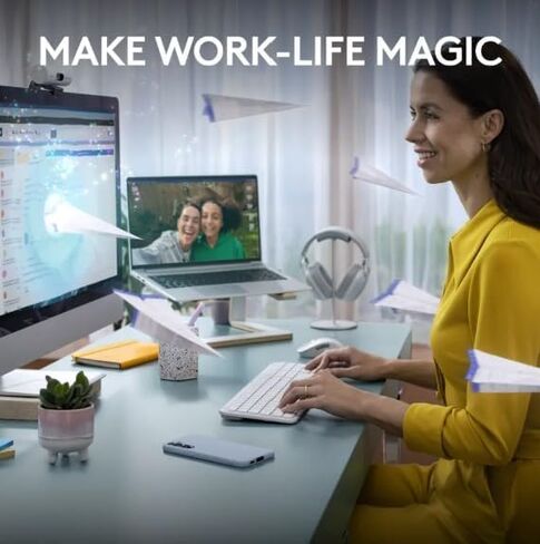 لوحة مفاتيح لاسلكية Logitech Signature Slim K950، تصميم أنيق، تبديل الكتابة بين الأجهزة، كتابة هادئة، بلوتوث، أنظمة تشغيل متعددة، Windows، Mac، Chrome - أبيض فاتح (متجدد) in Kuwait