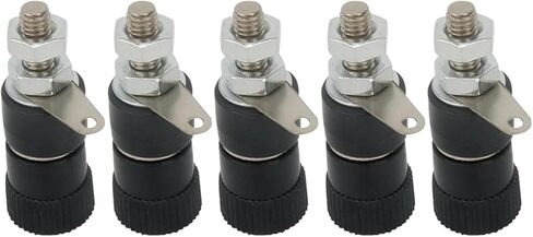 5Pcs 4mm Banana Socket Binding Post Nut Banana Jack Connector Nickel Plated(5Black) in Kuwait