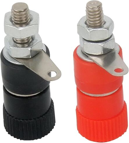 5Pcs 4mm Banana Socket Binding Post Nut Banana Jack Connector Nickel Plated(5Black) in Kuwait