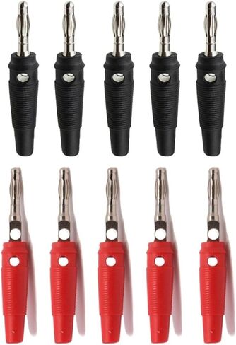 10Pcs 4mm Banana Black Red Solderless Side Stackable Connector in Saudi Arabia