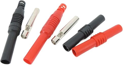 1pair Insulated 4mm to 4mm Female Banana Socket Coupler Connector Female Adapter Extension Insulated Black Red(Type 1) in Saudi Arabia