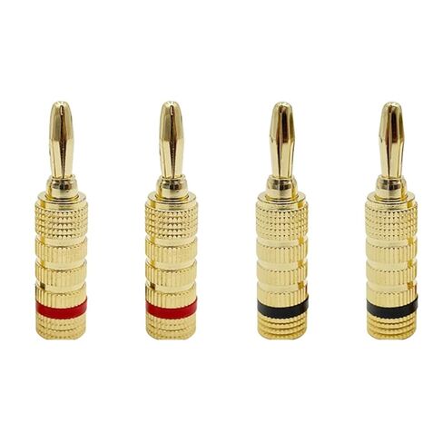 8pcs 4mm Banana Cable Wire Audio Speaker Adapter Plated Speaker Cable Wire Pin Connectors Gold-Plated(8 Red) in Saudi Arabia