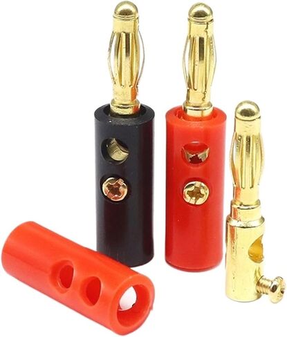 20pcs/10pairs Audio Speaker Screw Banana Gold Plate Connector 4mm Black Red Gold in Saudi Arabia