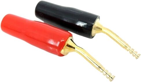 Red Black 2mm Banana Plugs Adapter Gold-Plated Copper Speaker Audio Wire Cable Connector Bent Terminal Pin Plugs(1 Pair) in Saudi Arabia