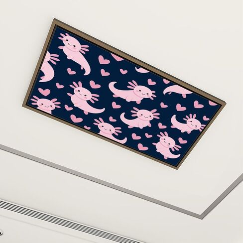 6 Pack Fluorescent Light Covers for Ceiling Lights Seamless French country kitchen stripe fabric print Blue yellow white Decorative Magnetic Fluorescent Light Filters for Classroom Office Home 4x2 ft in Saudi Arabia