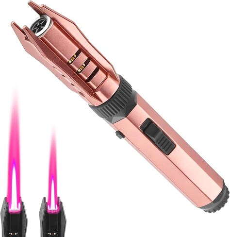 Torch Cool Lighter, Windproof Refillable Butane Jet Flame Lighters, 360° Inverted Ignition, Safety Lock, Adjustable Straight Flame for Candles BBQ Baking, Camping, Gift(Silver) in Saudi Arabia