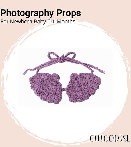 الدعائم التصوير الفوتوغرافي لحورية البحر لحديثي الولادة - مجموعة ملابس التقاط الصور للأطفال من الكروشيه جلسات تصوير للفتيات الرضع in Kuwait