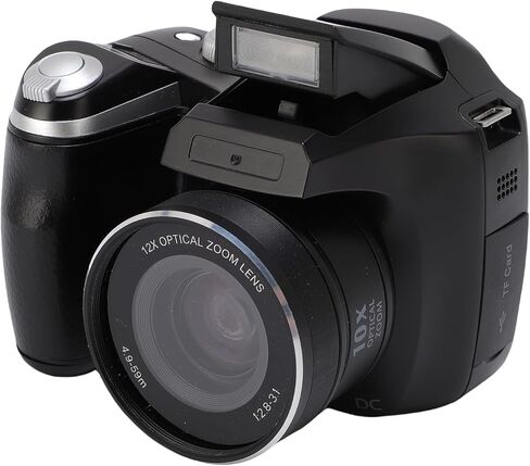 كاميرا رقمية بدقة 4K، كاميرا DSLR بدقة 4K بدقة 60 ميجابكسل مع تكبير بصري 12x، وكاميرا فيديو رقمية قديمة مع مستشعر CMOS وفلاش LED، للتصوير الفوتوغرافي للصور الشخصية (فضي) in Kuwait