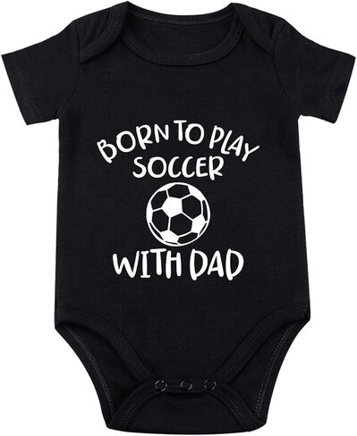 Daddy Soccer Baby Bodysuit I Love My Daddy Baby Bodysuits Soccer Clothes Dad Babies Romper Unisex in Kuwait