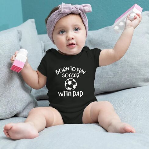 Daddy Soccer Baby Bodysuit I Love My Daddy Baby Bodysuits Soccer Clothes Dad Babies Romper Unisex in Kuwait