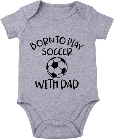Daddy Soccer Baby Bodysuit I Love My Daddy Baby Bodysuits Soccer Clothes Dad Babies Romper Unisex in Kuwait