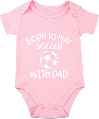 Daddy Soccer Baby Bodysuit I Love My Daddy Baby Bodysuits Soccer Clothes Dad Babies Romper Unisex in Kuwait