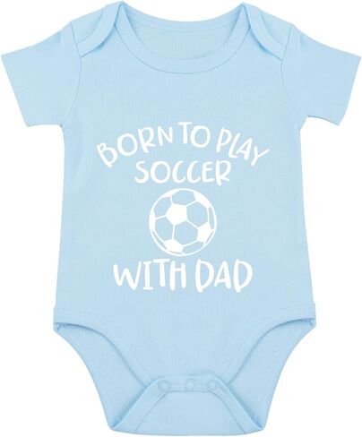 Daddy Soccer Baby Bodysuit I Love My Daddy Baby Bodysuits Soccer Clothes Dad Babies Romper Unisex in Kuwait