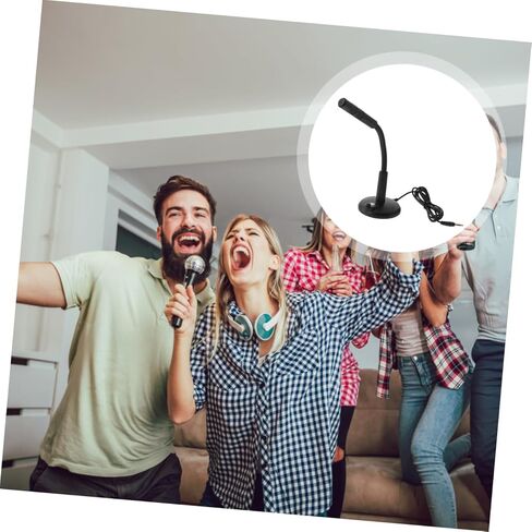 NOLITOY Desktop Microphone 3.5mm Chat Mic Portable Computer Microphone Black for Voice Recording Gaming Streaming Conference Use in Kuwait
