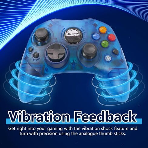 Artmavin Classic Wired Controller for Xbox S Type Console, Gamepad Joysticks with the Vibration Shock and Precision Analog Thumbsticks - Sapphire Blue in Saudi Arabia