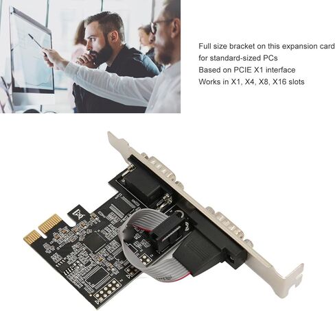Dual Port PCI Express RS232 DB9 Serial Port Card, 2 PCI Express 1.0 x 1 Industrial Converter Adapter Controller for Desktop PC with ASIX AX99100, ARM Platforms in Kuwait