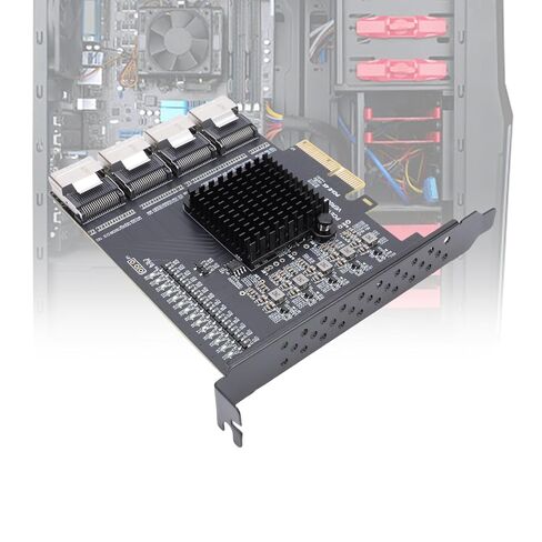 محول Diyeeni PCIE إلى 4 منافذ MINI SAS SFF 8087، وبطاقة توسيع PCIE 3.0 X4، يمكن أن يتوسع إلى 16 منفذًا Serial ATA 3.0، ومحول SFF 8087 لنظام التشغيل Windows 10 11 2003 وLinux in Kuwait