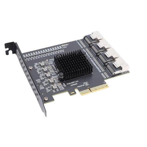 محول Diyeeni PCIE إلى 4 منافذ MINI SAS SFF 8087، وبطاقة توسيع PCIE 3.0 X4، يمكن أن يتوسع إلى 16 منفذًا Serial ATA 3.0، ومحول SFF 8087 لنظام التشغيل Windows 10 11 2003 وLinux in Kuwait
