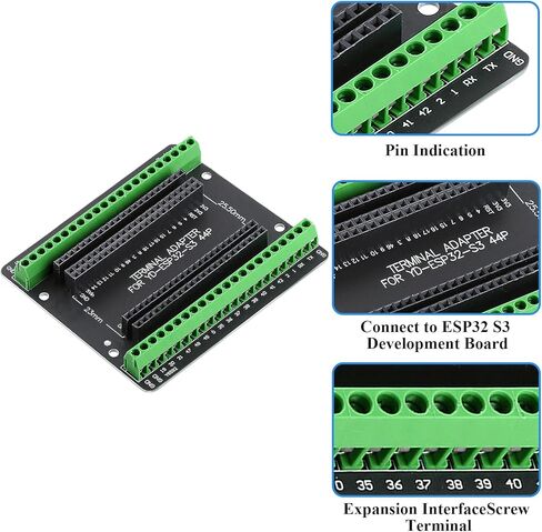 5 قطعة ESP32 S3 لوحة القطع GPIO 1 إلى 2 متوافق مع لوحة تطوير 44 دبوس ، وحدة N8R2/N16R8 ، مجموعة لوحة توسيع ESP32 in Kuwait
