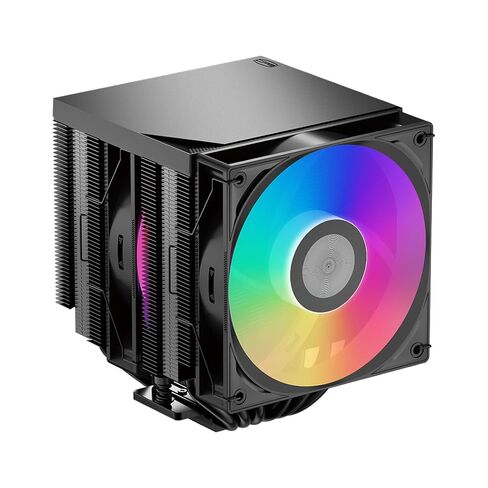 PCCOOLER CPU Air Cooler Dual Tower, 6×6mm Heatpipes, 120mm ARGB PWM Fan, Copper Reflow Base, Anti-Deformation Bracket, Intel LGA1851/1700 & AMD AM5 Compatible (RT620Pro TC ARGB Black) in Saudi Arabia