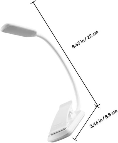مصباح قراءة LED قابل لإعادة الشحن USB من Cabilock، ضوء كتاب أبيض بمشبك 88 × 40 × 220 مم، ضوء ليلي للعناية بالعين مع مشبك لغرفة النوم ومكتب الدراسة in Kuwait