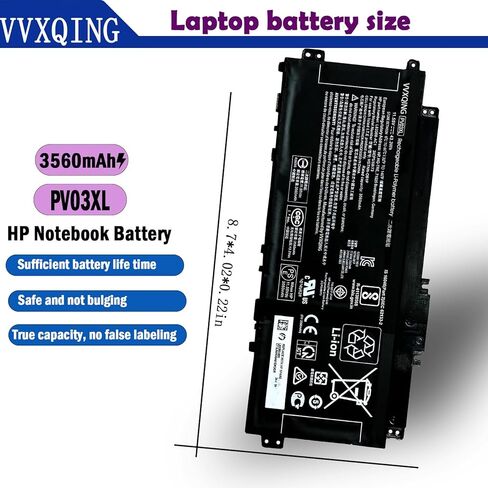 PV03XL PP03XL استبدال بطارية الكمبيوتر المحمول HP Pavilion x360 13-BB 14-DV 14-DW 14-DK 14M-DW 13-bb0xxx 14-dv0xxx 14-dw0xxx14m-dw0xxx 14M-DW0023DX PVO3XL 14m-dw0013dx dw1013dx L83393-005 in Saudi Arabia