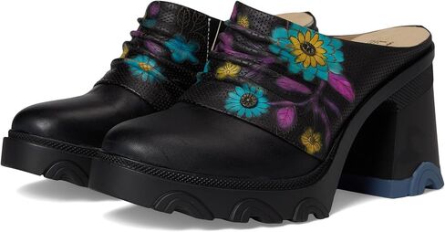 Spring Step L'Artiste Chemistry Platform Mules | Hand-Painted Leather Slip-On with Sculpted Heel in Saudi Arabia