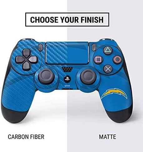 ملصق Skinit المخصص للألعاب متوافق مع وحدة تحكم PS4 - تصميم مزدوج الرؤية مرخص رسميًا من NFL Los Angeles Chargers in Kuwait