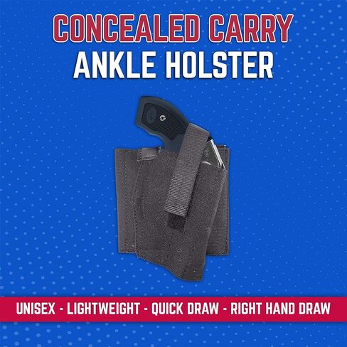 DeSantis Apache Ankle Rig - حافظة كاحل مخفية، حافظة كاحل مرنة، حافظة مسدس مخفية للمسدس، متوافقة مع معظم المسدسات الصغيرة - رسم اليد اليمنى، أسود in Kuwait